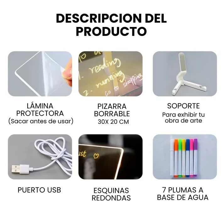 🌈 MagicBoard™ – Pizarra LED Creativa