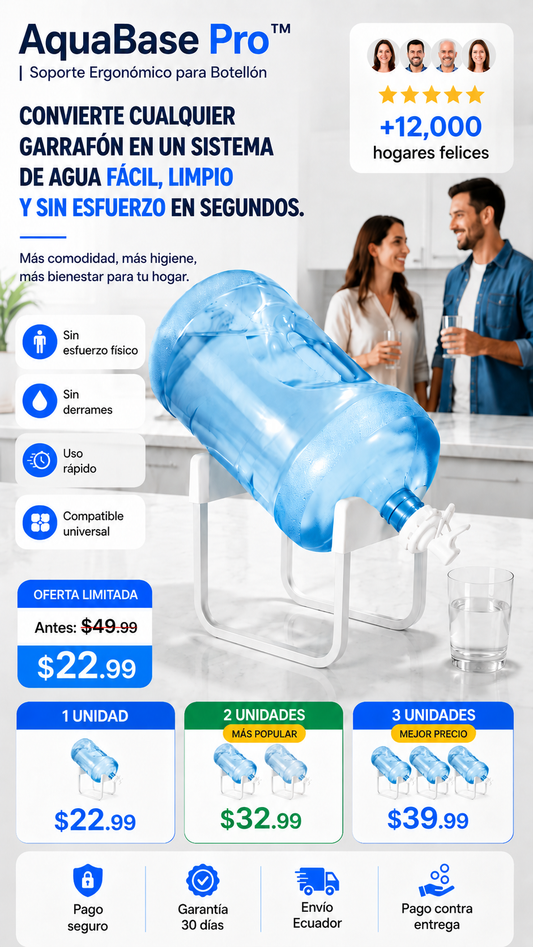 AquaBase Pro™  Soporte Ergonómico para Botellón