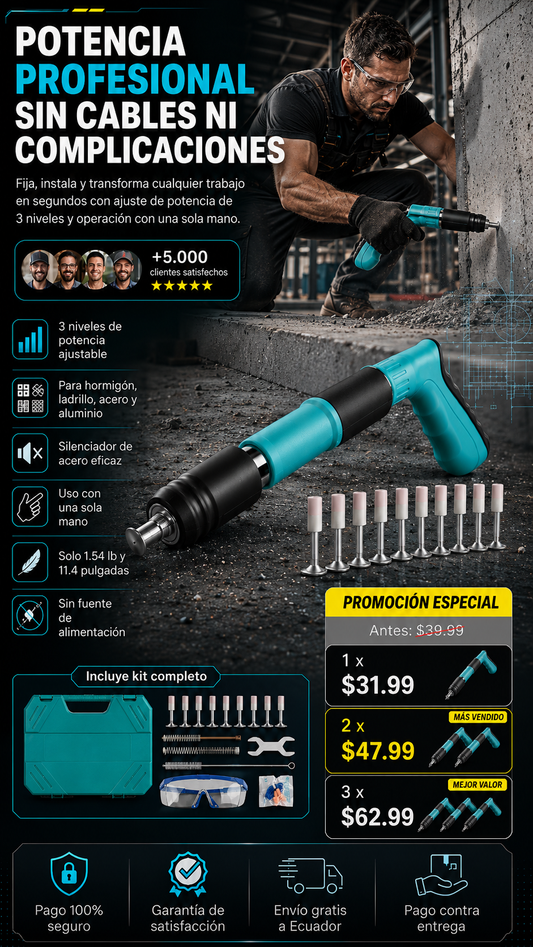 TurboClav™ PRO - Clavadora Manual Profesional de Alto Impacto