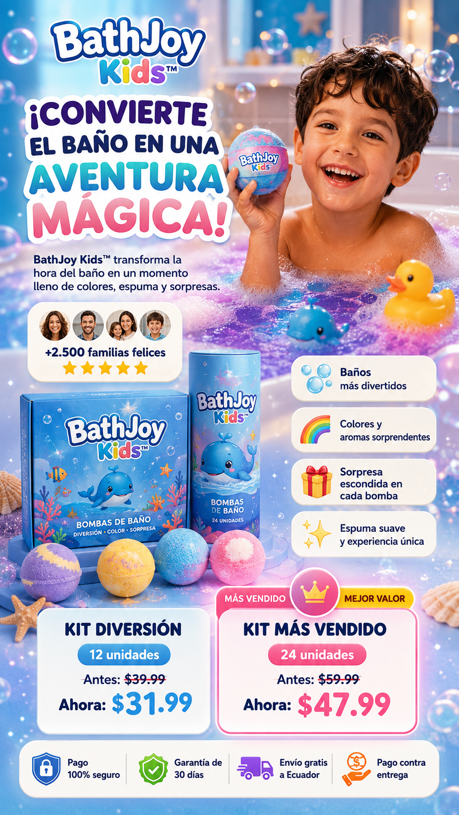 BathJoy Kids™ 🛁 Bombas de Baño Infantiles con Sorpresa