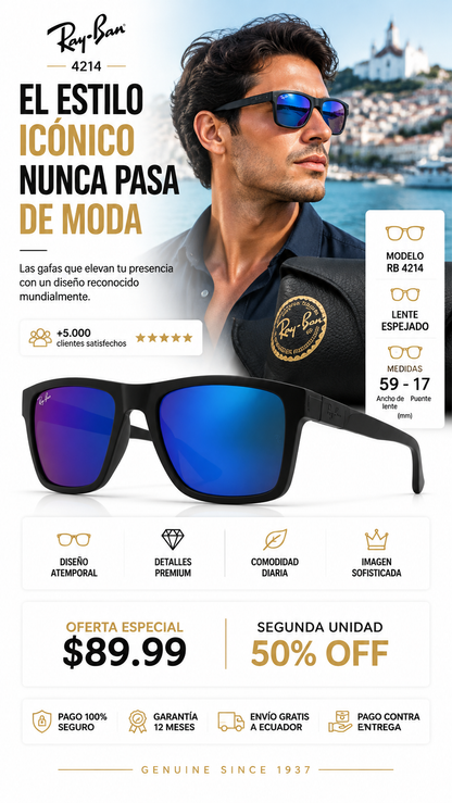 Ray-Ban 4214-B - ¡Luce el estilo moderno y sofisticado que nunca pasa de moda! 😎💙