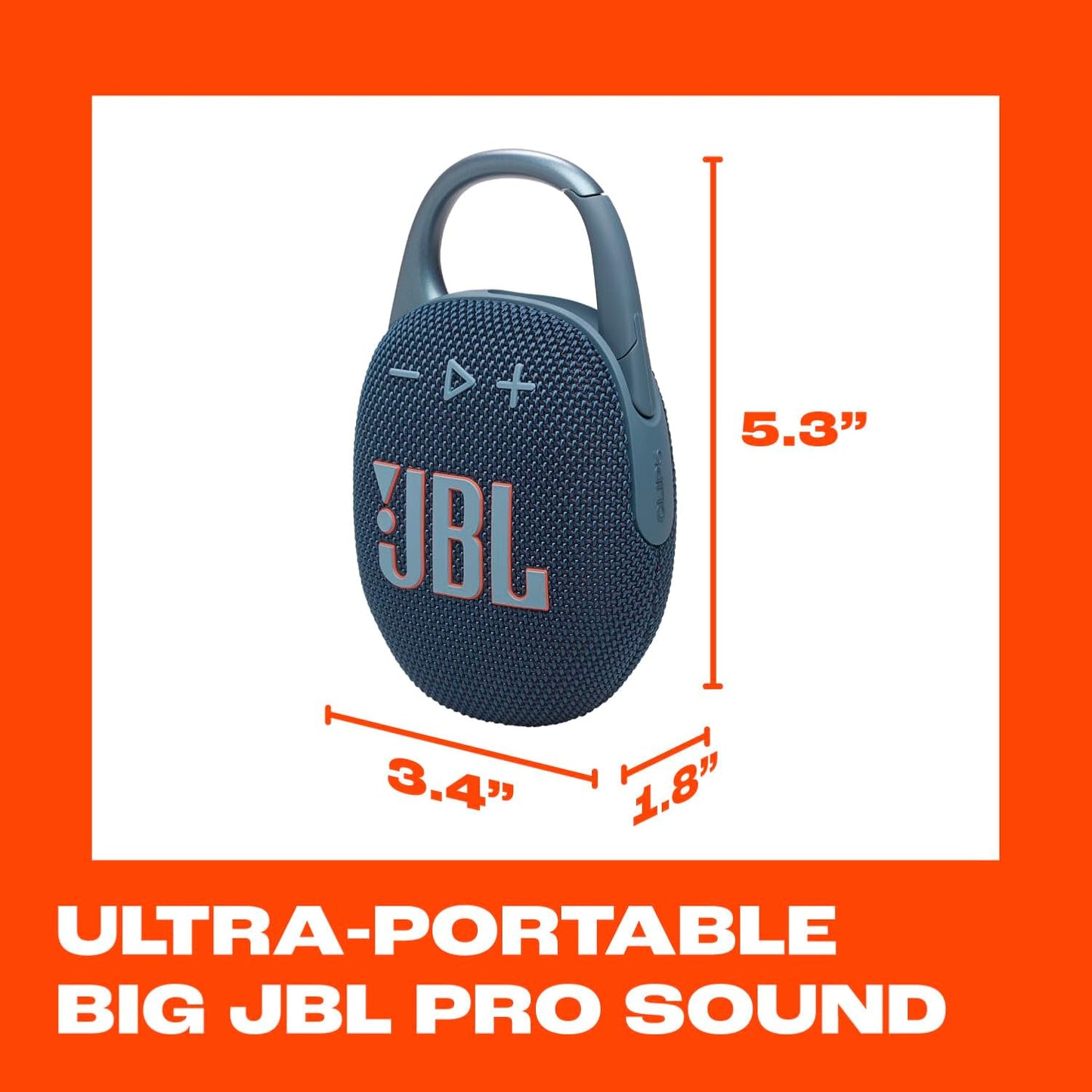 JBL CLIP  5 Ultraportátil, impermeable, a prueba de polvo y sonido Big Pro