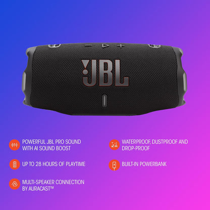 JBL CHARGE 6 Resistente al Agua, Polvo y Caidas
