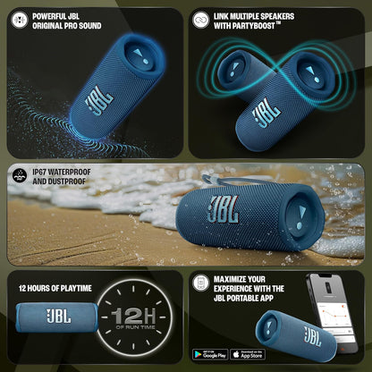 JBL FLIP 6 -  Parlante portatil con PartyBoost  - Durabilidad Garantizada